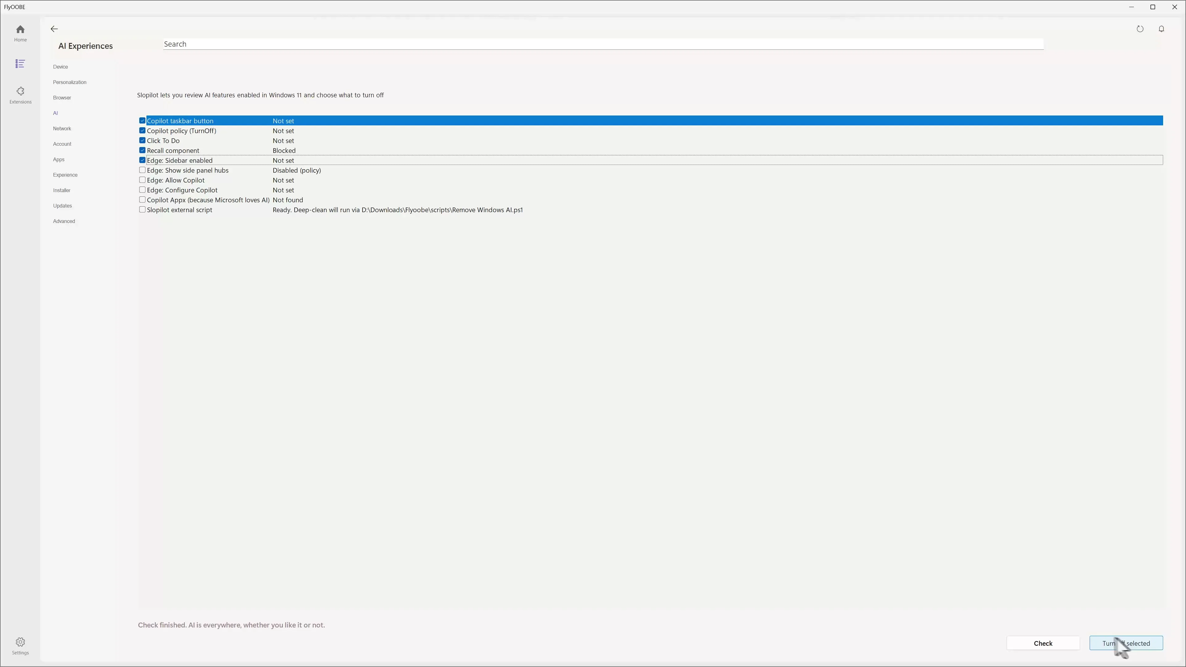 FlyOOBE 2.4 &ndash; Remove bloatware in Windows 11