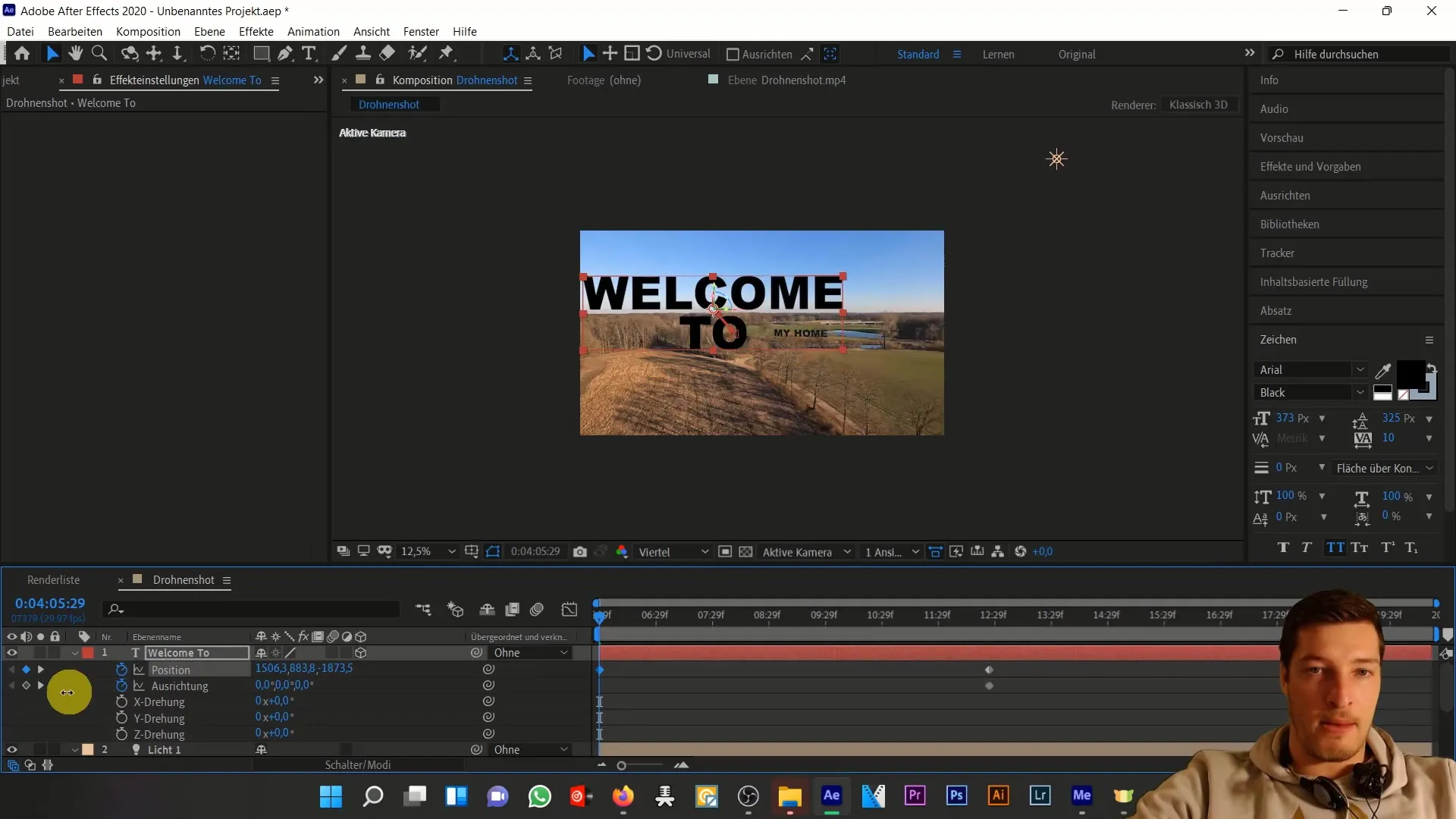 Integrasi teks kreatif dalam drone shot dengan After Effects Integrasi teks kreatif dalam shot drone dengan After Effects