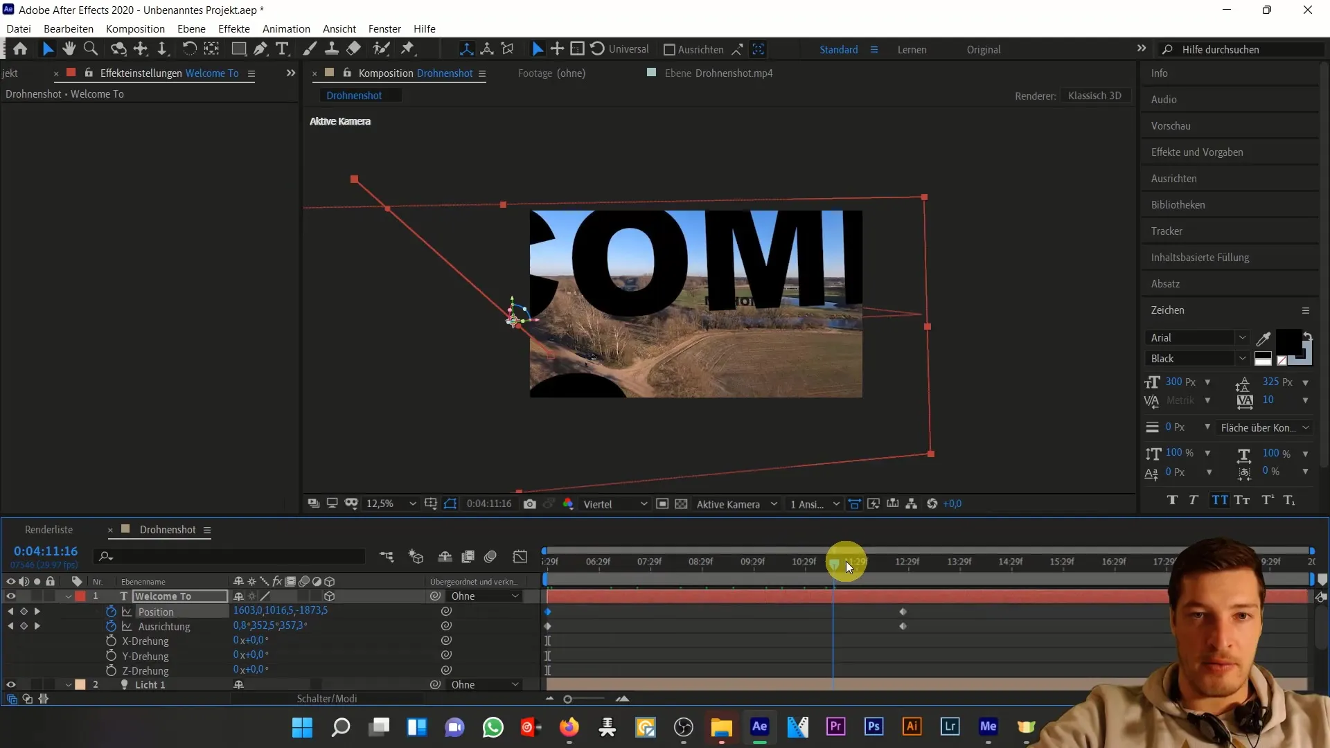 Integrasi teks kreatif dalam drone shot dengan After Effects Integrasi teks kreatif dalam shot drone dengan After Effects