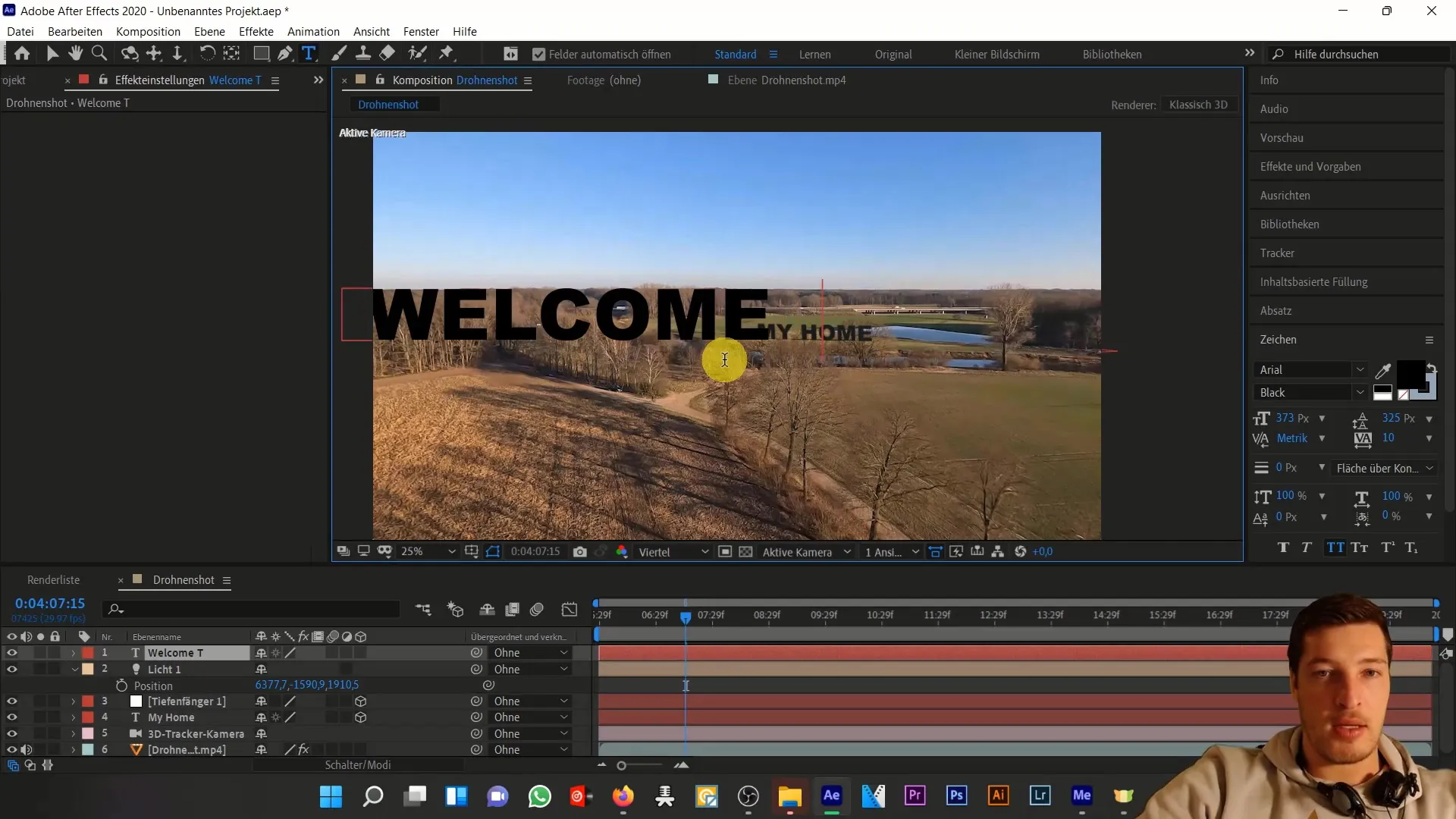 Integrasi teks kreatif dalam drone shot dengan After Effects Integrasi teks kreatif dalam drone shot dengan After Effects