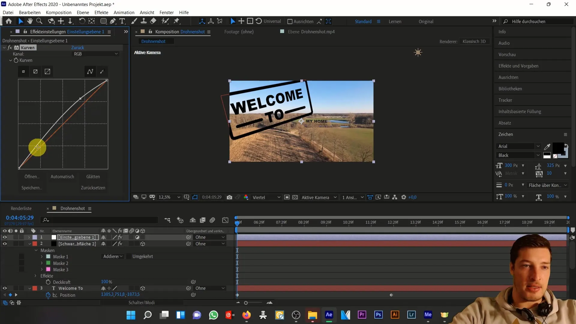 Integrasi teks kreatif dalam drone shot dengan After Effects Integrasi teks kreatif dalam tembakan drone dengan After Effects