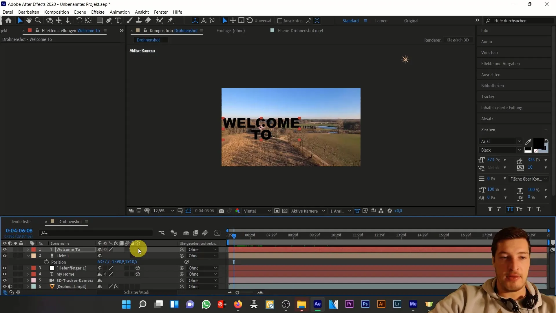 Integrasi teks kreatif dalam shot drone dengan After Effects Integrasi teks kreatif dalam shot drone dengan After Effects
