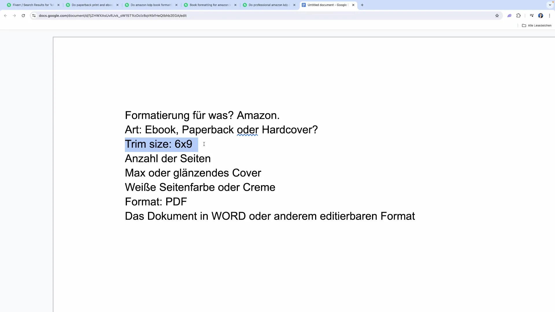 KDP i&ccedil;in E-Book'ların profesyonel formatlanması