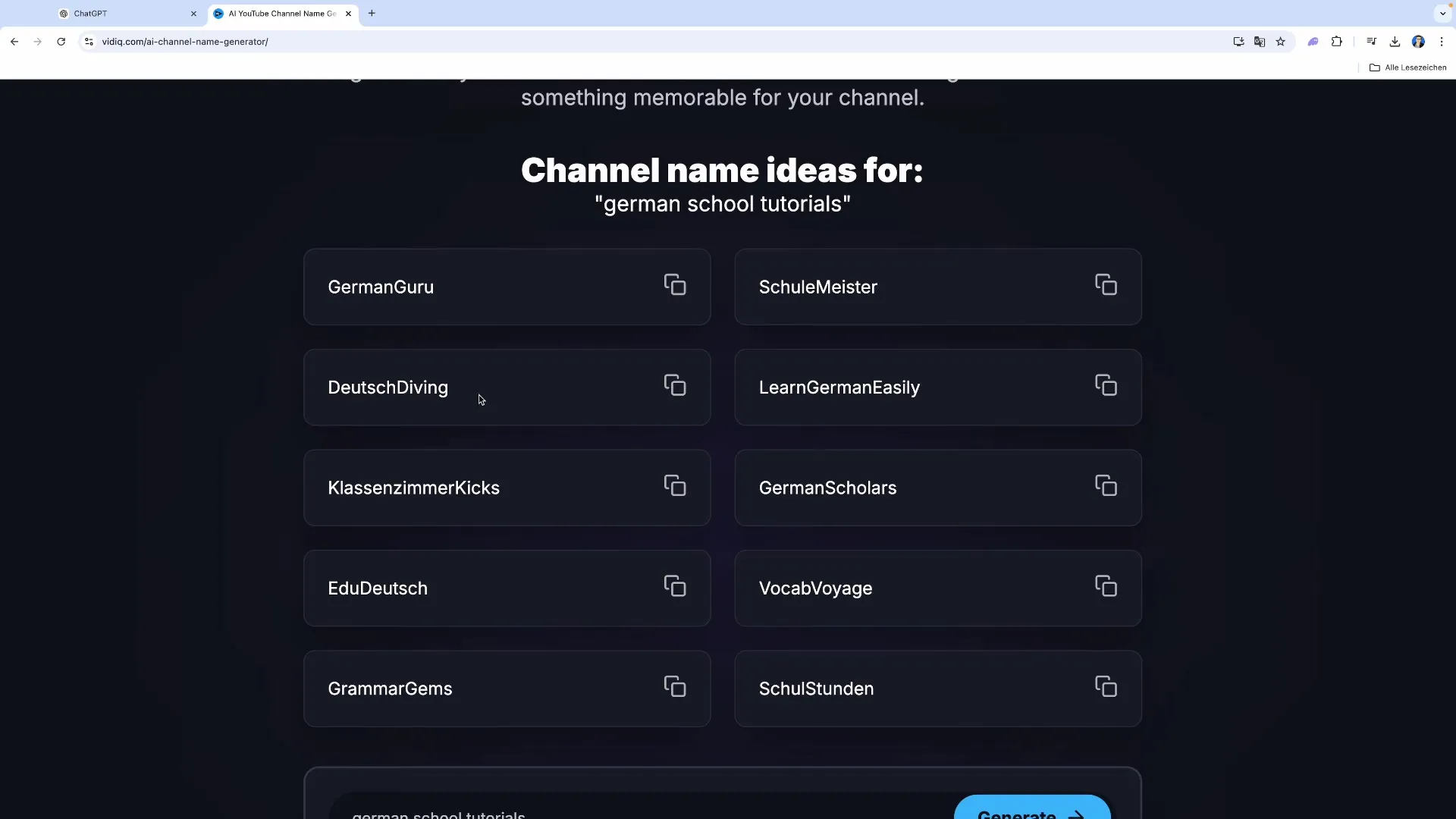 Creatieve kanaalnamen slim gegenereerd voor YouTube