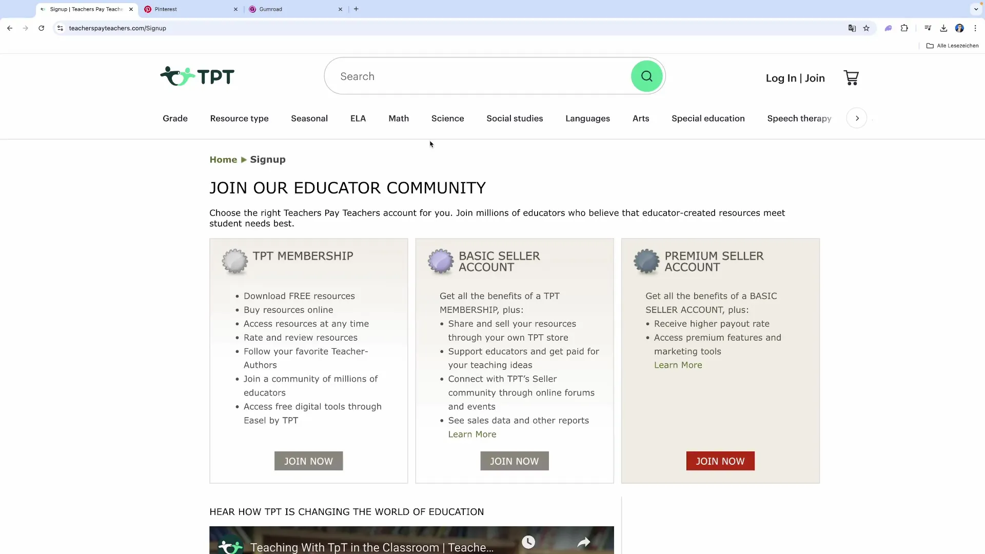 TPT und Gumroad &ndash; Ideale Verkaufsplattformen f&uuml;r Lehrmaterialien