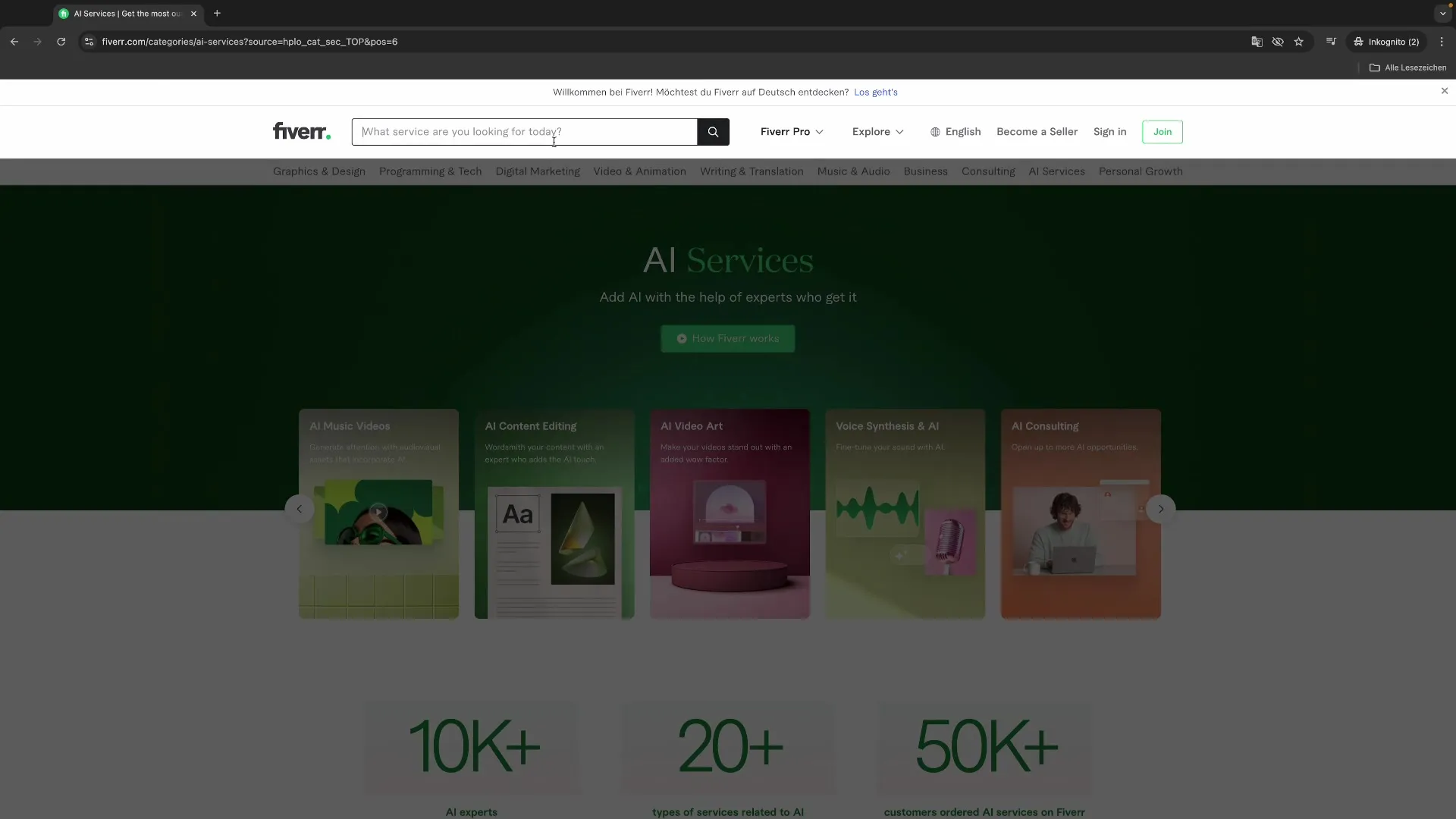 Tilby succesfulde KI-tjenester p&aring; Fiverr