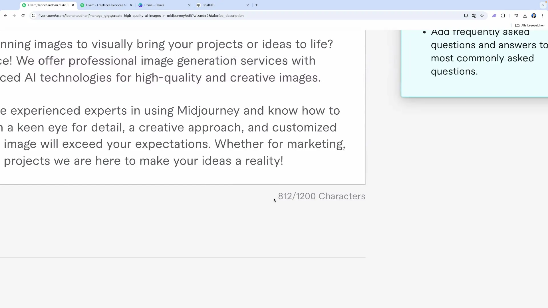 Crearea de descrieri convingătoare pentru gig-uri cu ChatGPT