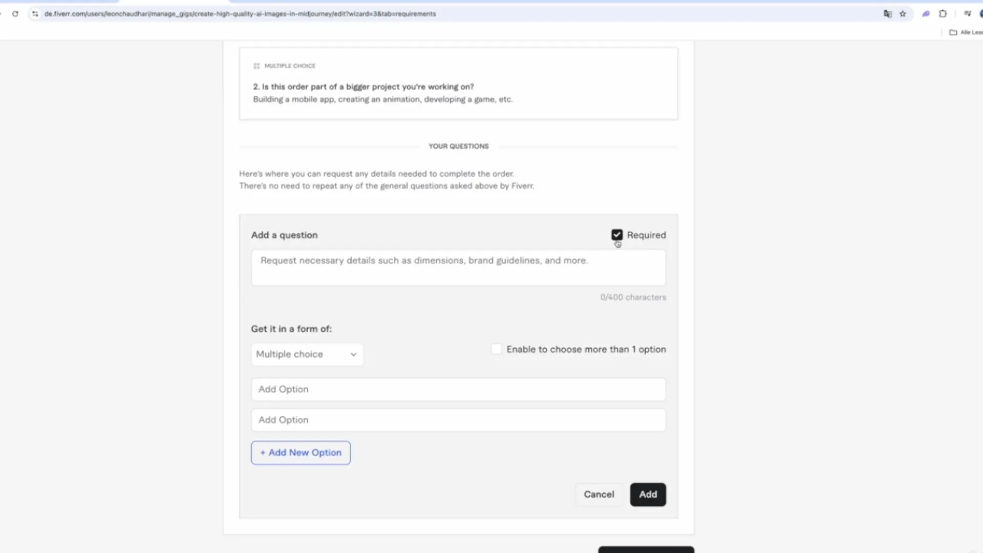 Persyaratan untuk Gig kamu ditambahkan dengan efisien