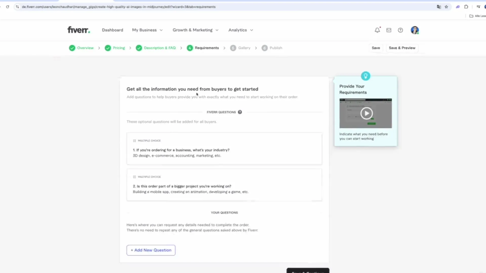 Persyaratan untuk Gig kamu ditambahkan dengan efisien