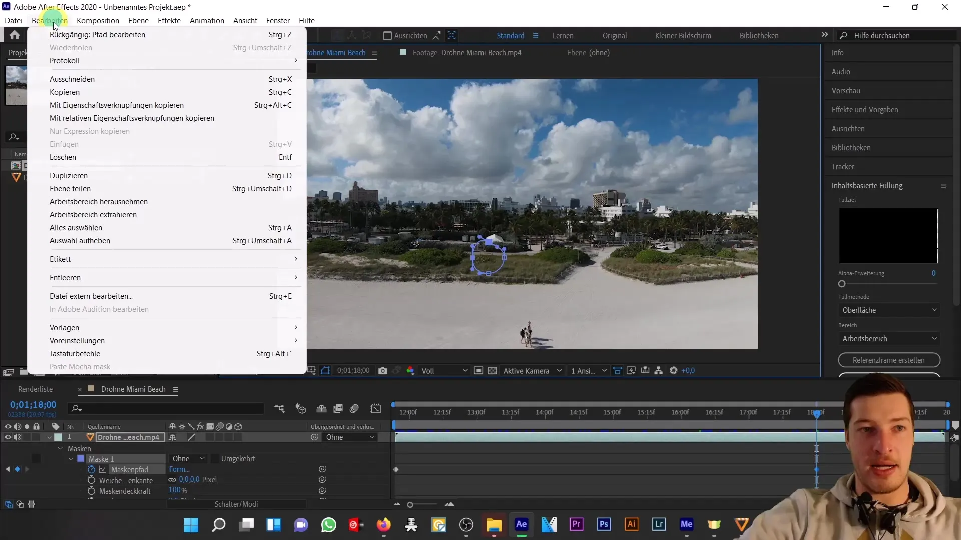 Menghapus objek dalam After Effects: Seni mengisi berdasarkan konten Menghapus objek di After Effects: Seni pengisian berbasis konten