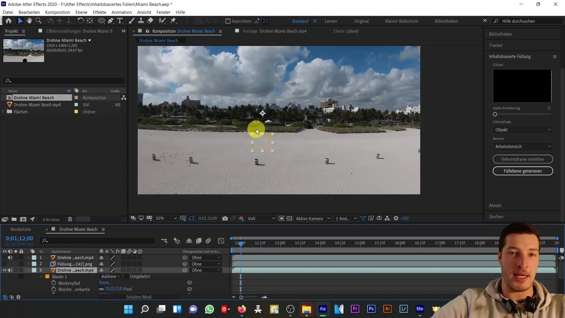 Menghapus objek dalam After Effects: Seni mengisi berdasarkan konten Menghapus objek dalam After Effects: Seni pengisian berbasis konten
