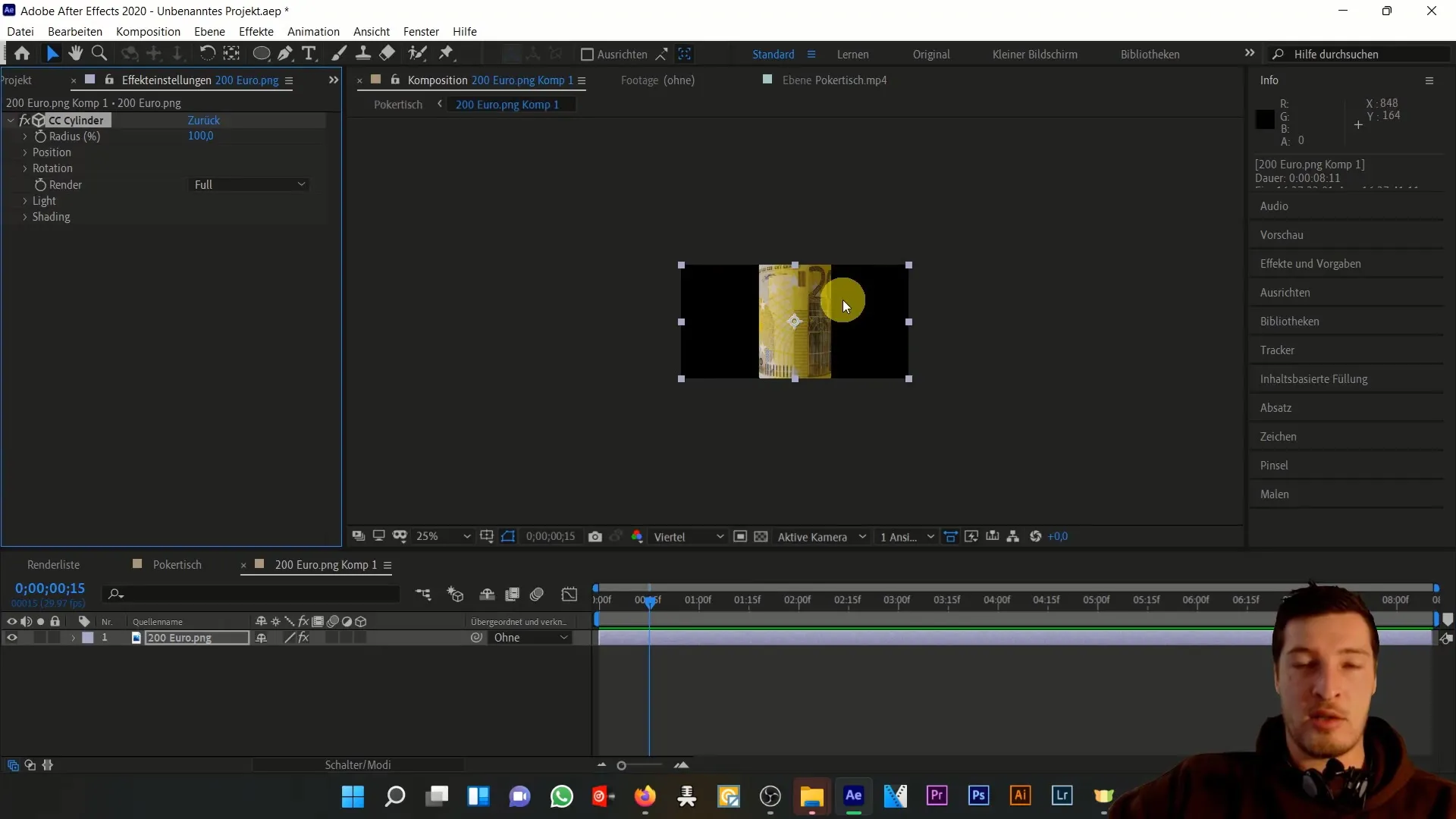Geldscheine animieren in After Effects - 3D-Bewegungseffekte erstellen