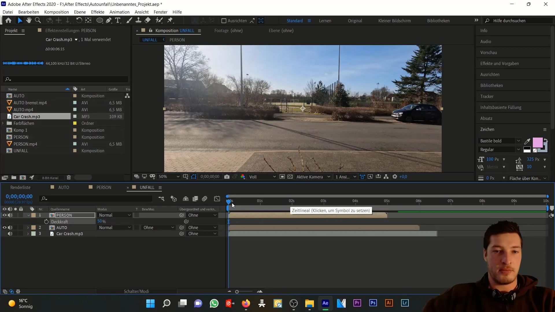 Simuliere einen Autounfall mit After Effects – Schritt-für-Schritt-Anleitung zur Ebenenabstimmung