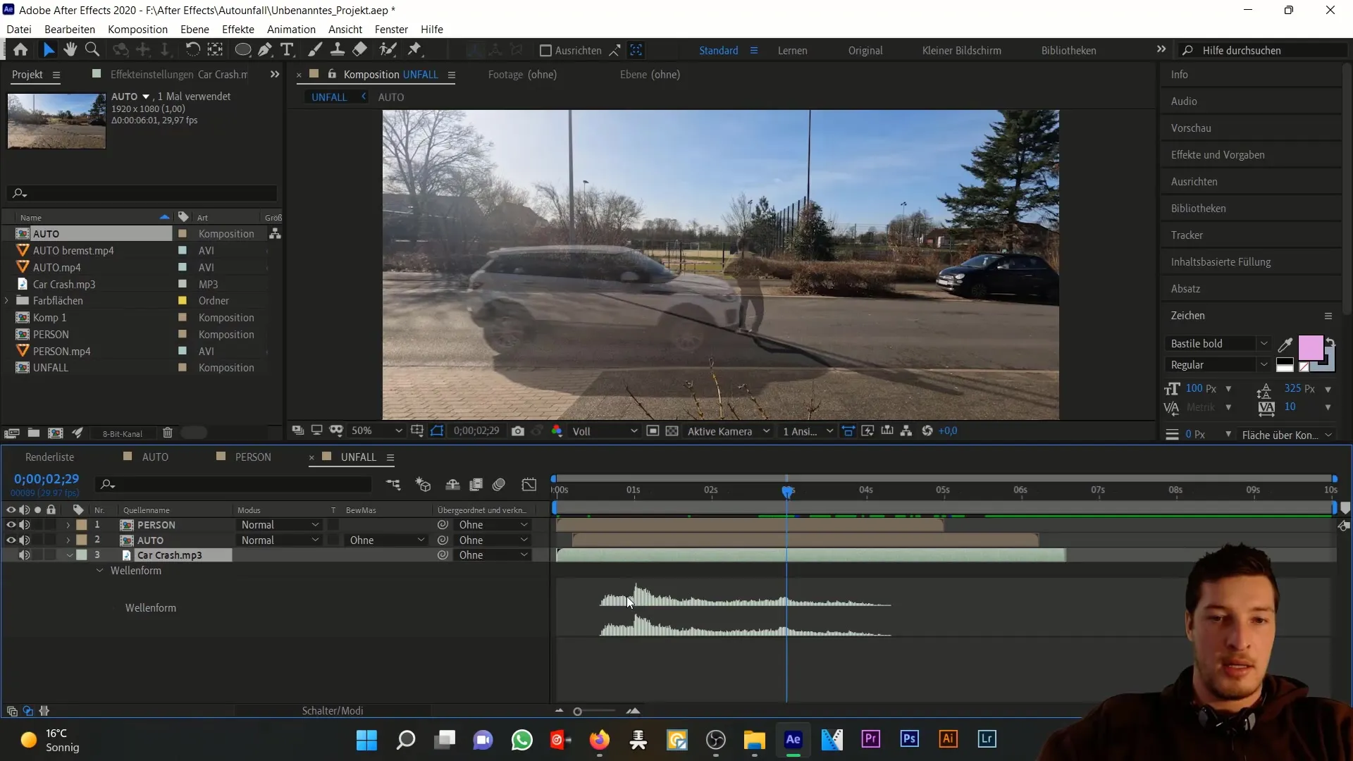 Simuliere einen Autounfall mit After Effects – Schritt-für-Schritt-Anleitung zur Ebenenabstimmung