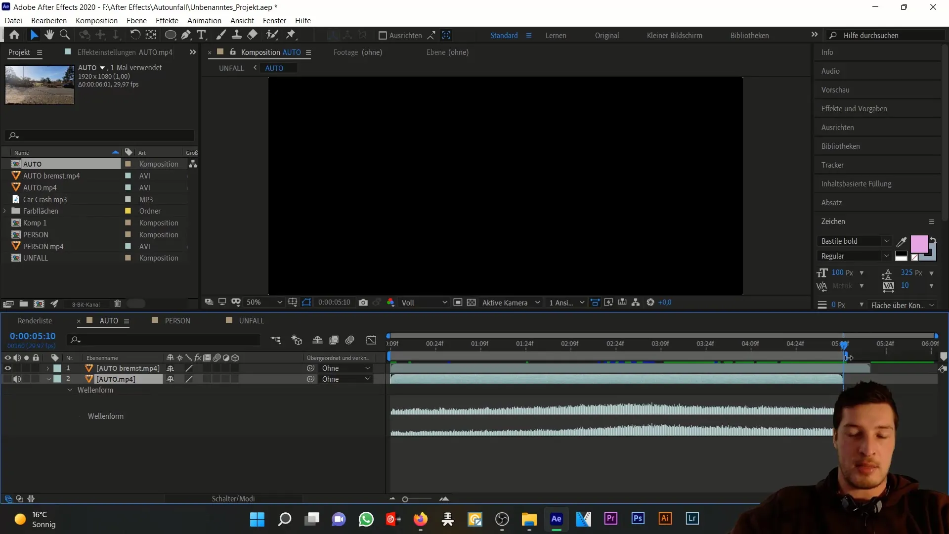Simuliere einen Autounfall mit After Effects – Schritt-für-Schritt-Anleitung zur Ebenenabstimmung