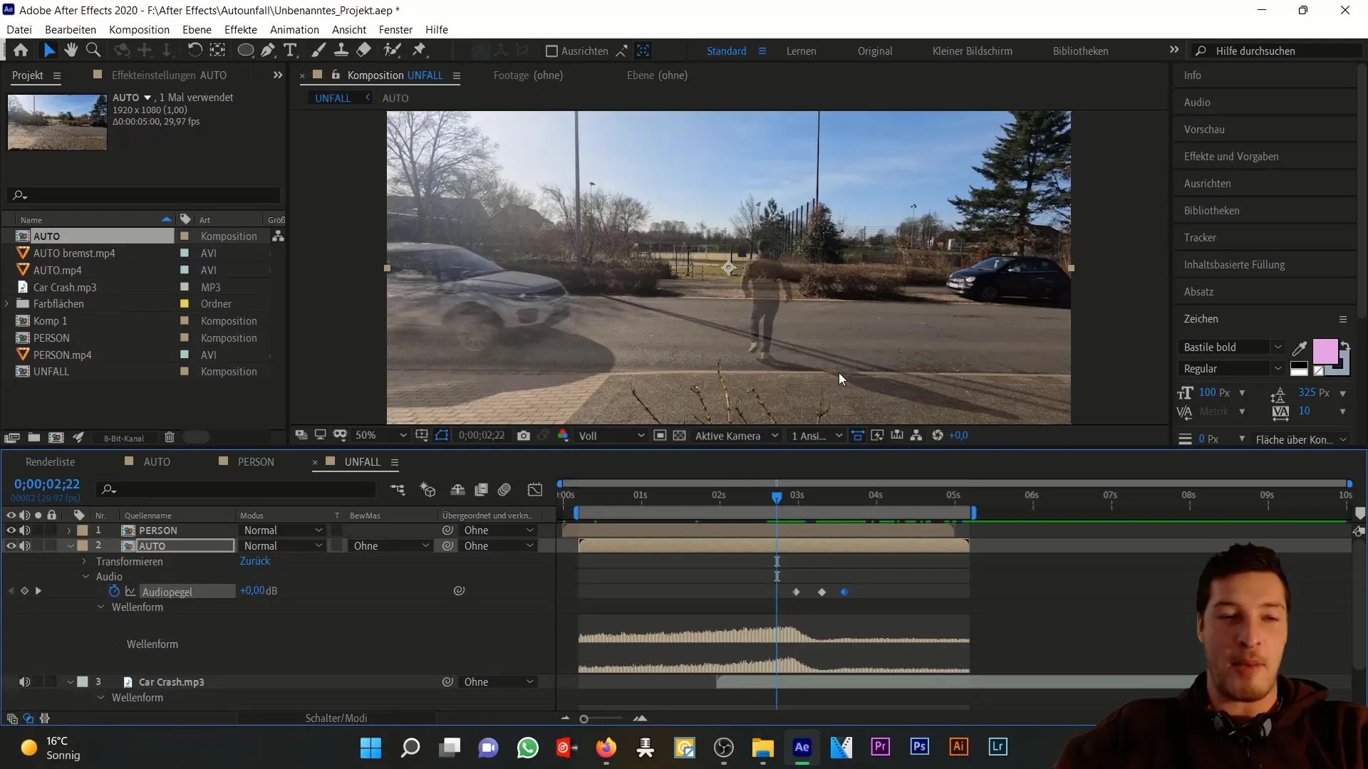 Simuliere einen Autounfall mit After Effects – Schritt-für-Schritt-Anleitung zur Ebenenabstimmung