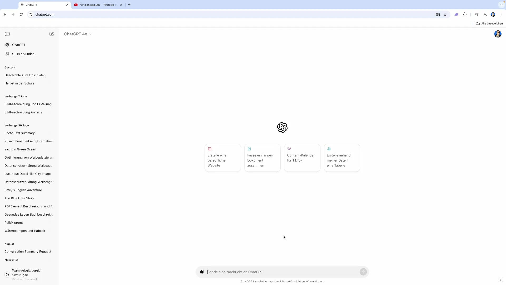 Crearea unei descrieri pentru canalul de YouTube cu ChatGPT a fost simplificată