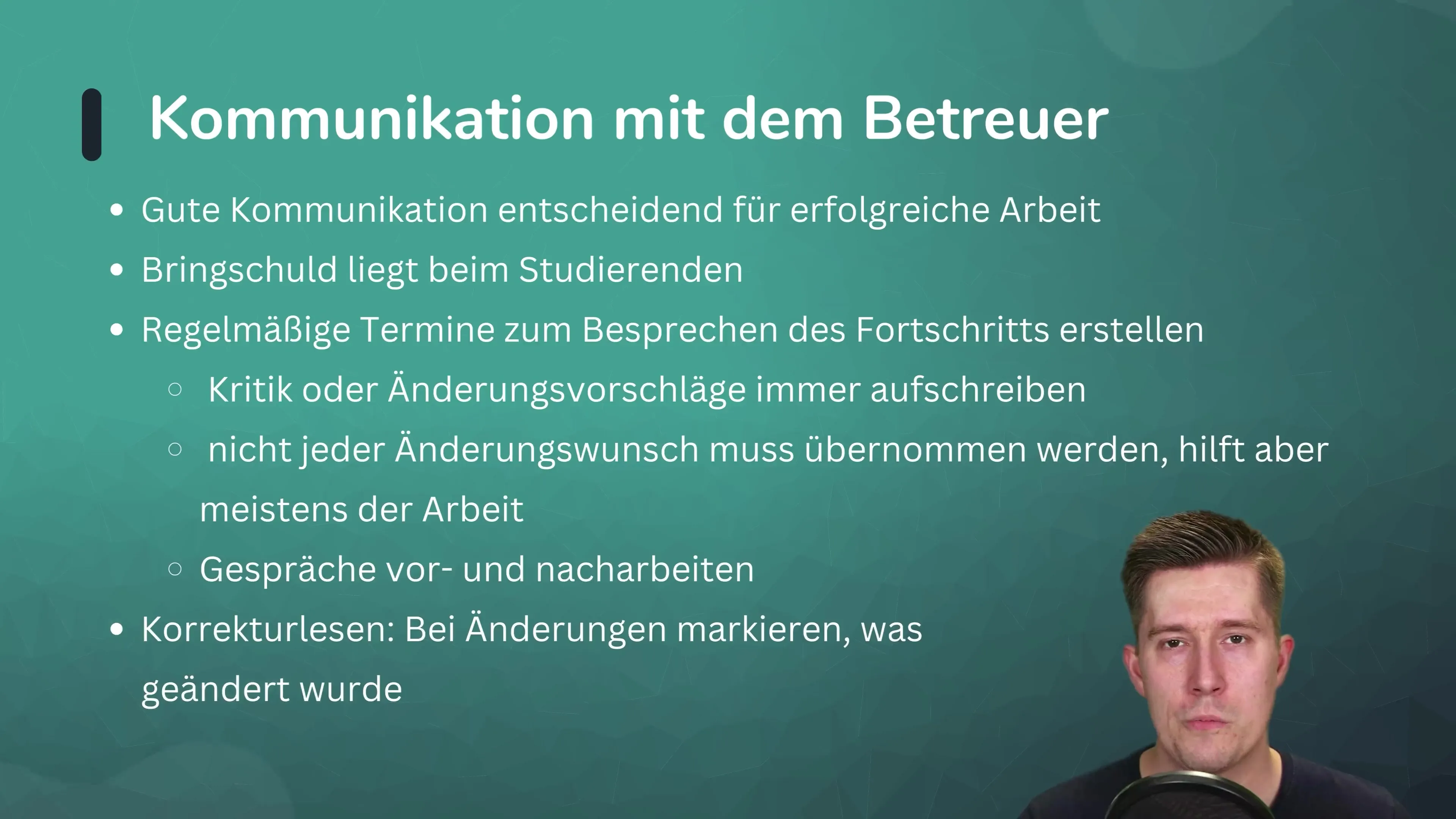 Effiziente Kommunikation mit deinem Betreuer f&uuml;r deinen Erfolg