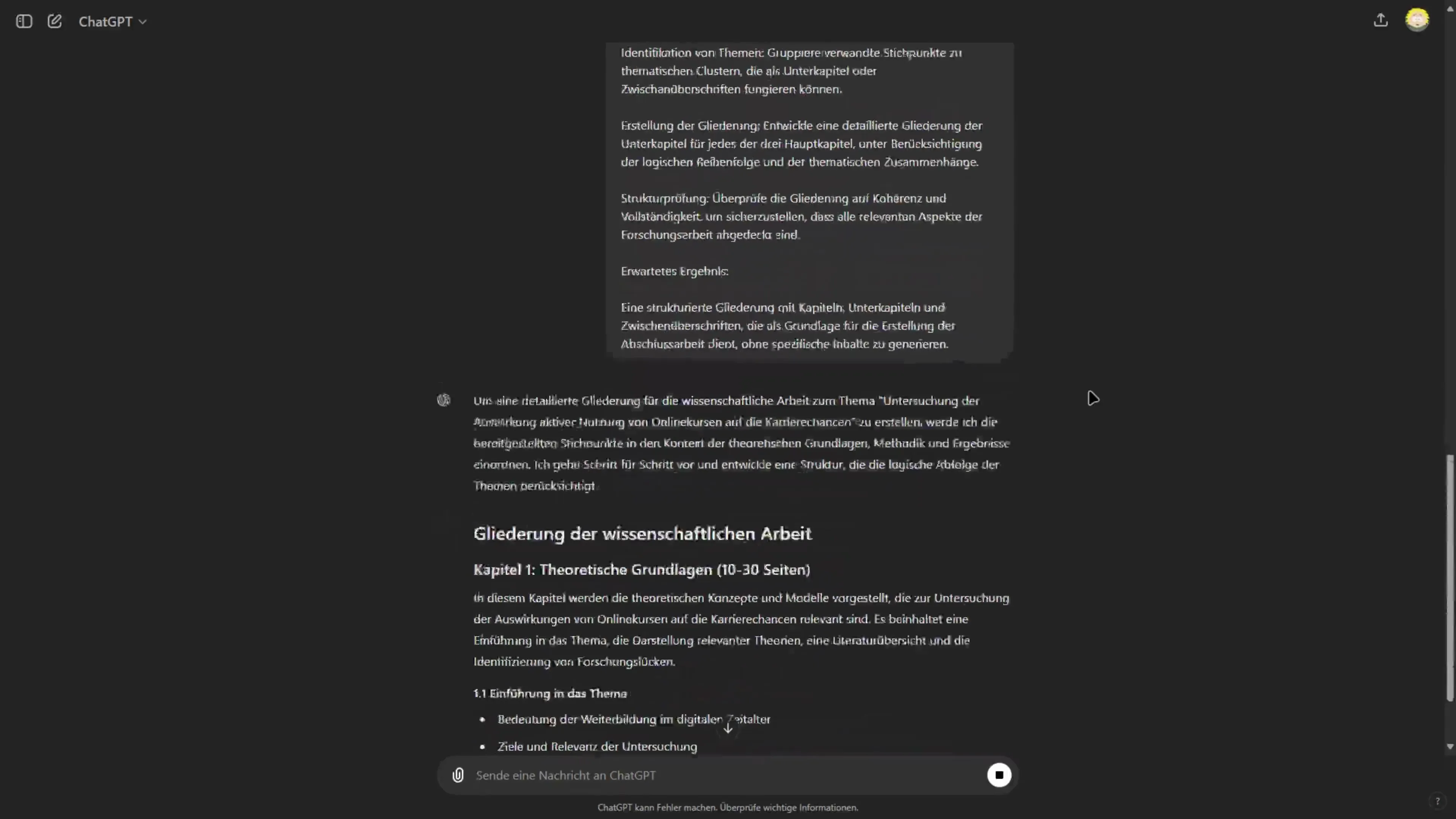 Gliederungserstellung mit KI-Prompting Gliederungserstellung mit KI-Prompting