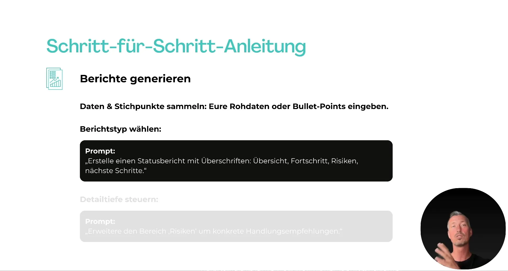 Berichte, Pr&auml;sentationen und Zusammenfassungen effektiv mit KI erstellen