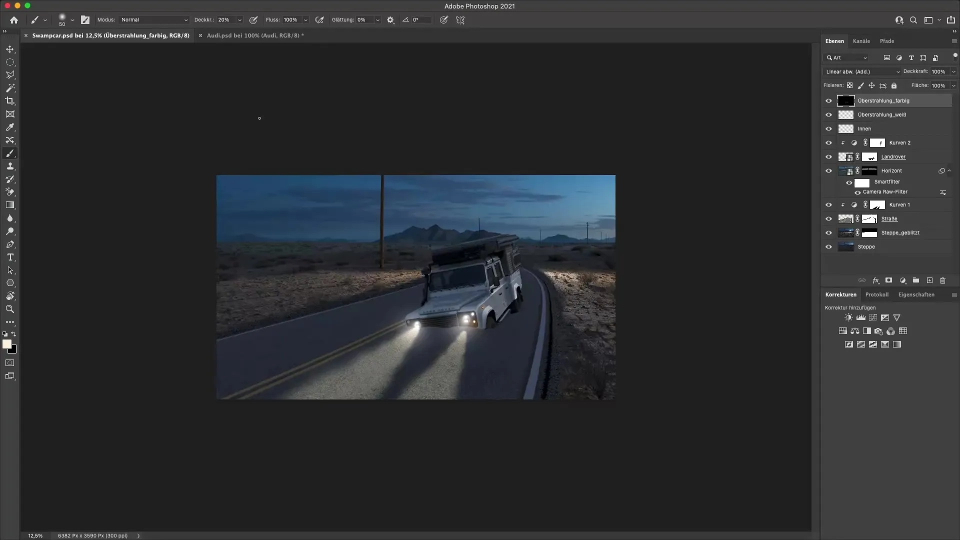 Perencanaan kendaraan dan penyesuaian di Photoshop - Begini cara mengintegrasikan mobil dengan sukses