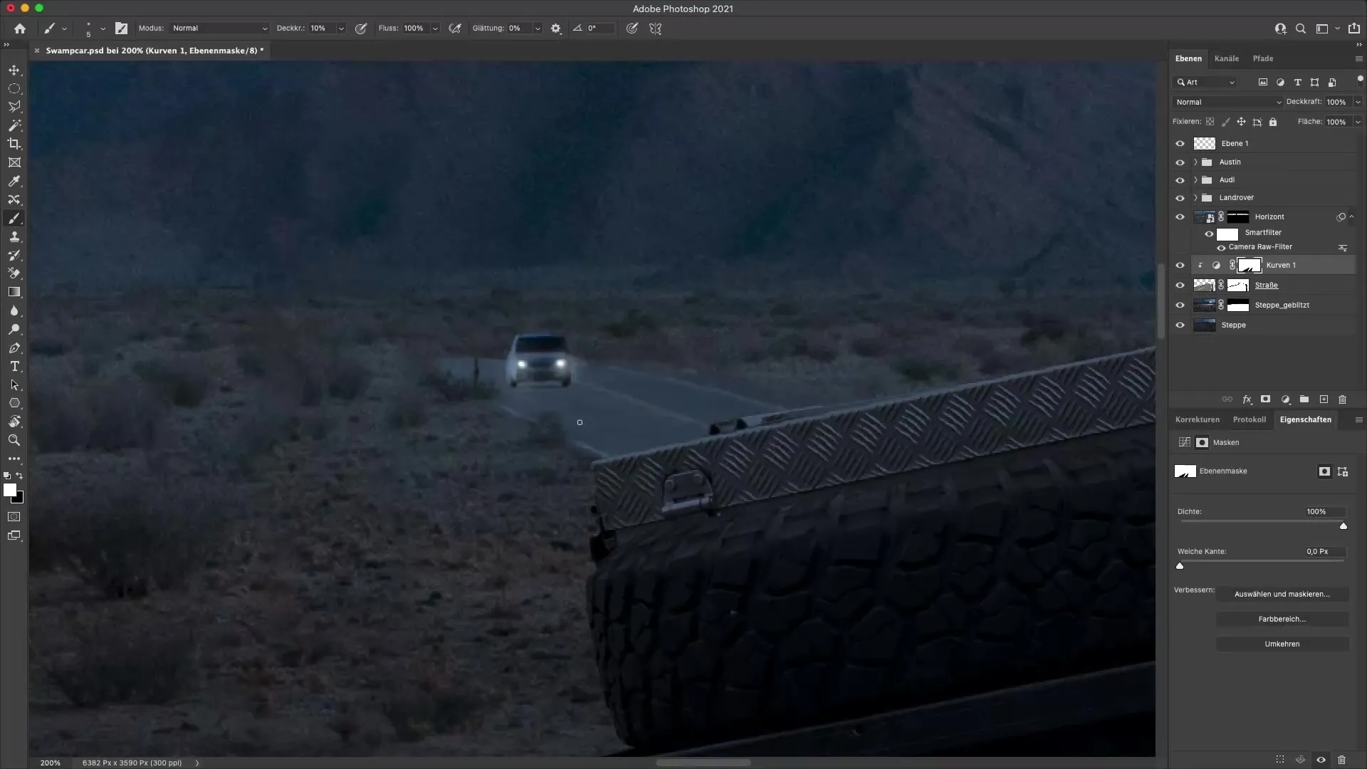 Membuat aksen cahaya dramatis di Photoshop