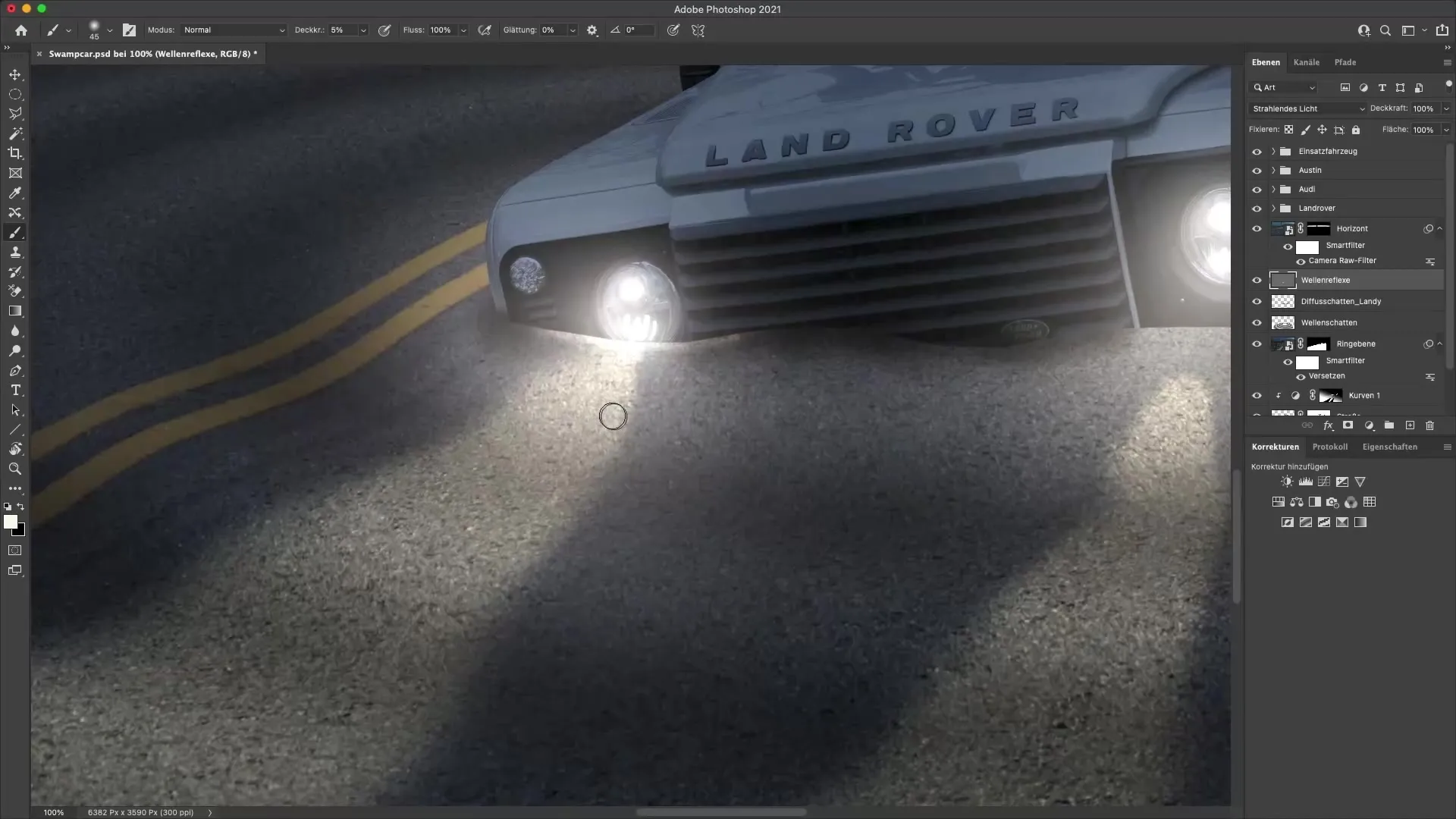 Melukis refleksi cahaya pada gelombang di Photoshop dengan benar