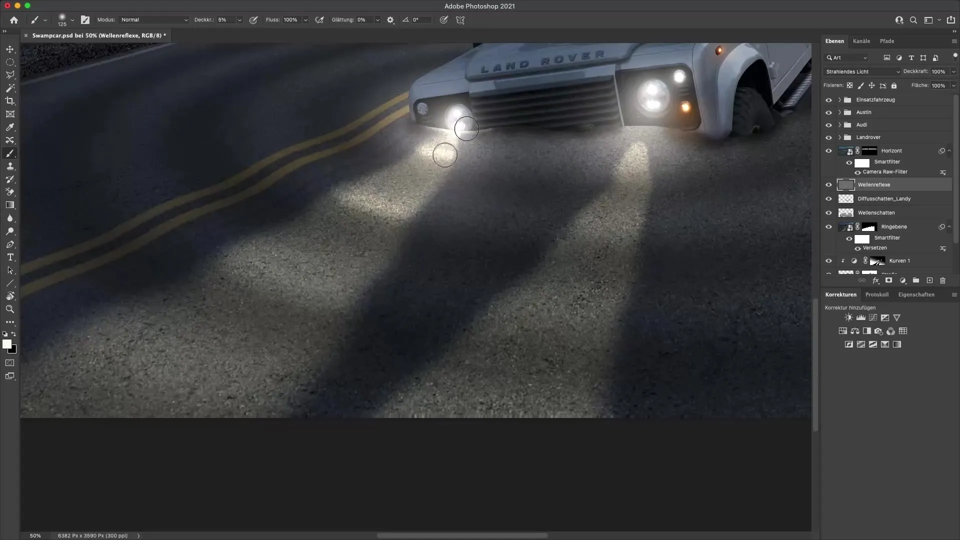 Melukis refleksi cahaya pada gelombang di Photoshop dengan benar