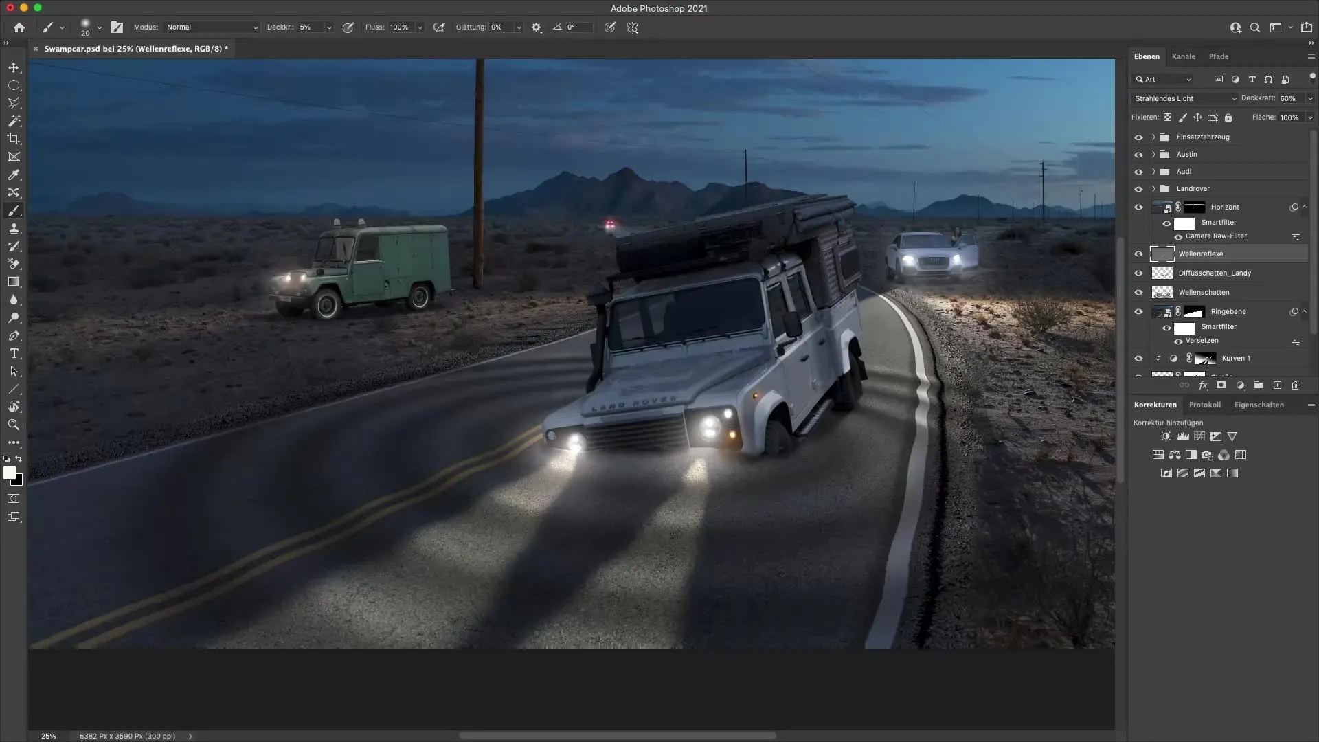 Melukis refleksi cahaya pada gelombang di Photoshop dengan benar