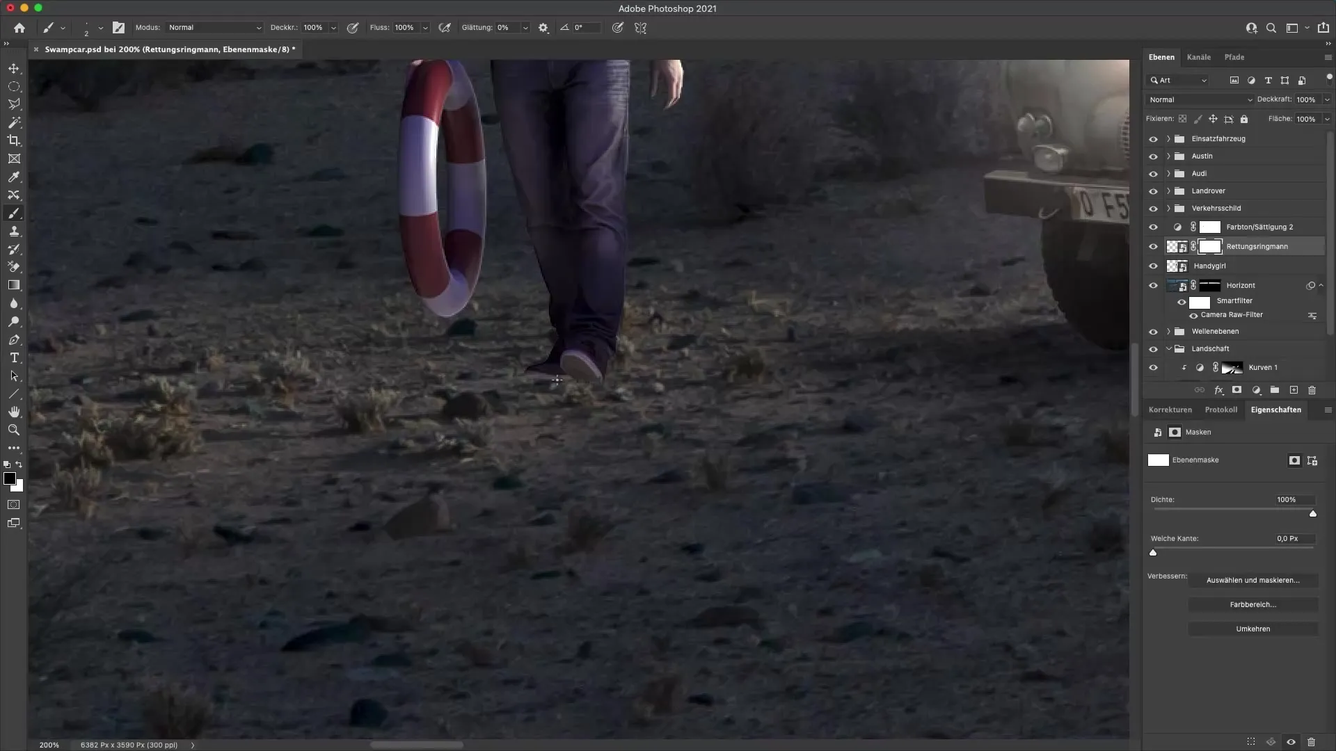 Postavitev statistov v Photoshopu za cinematičen videz