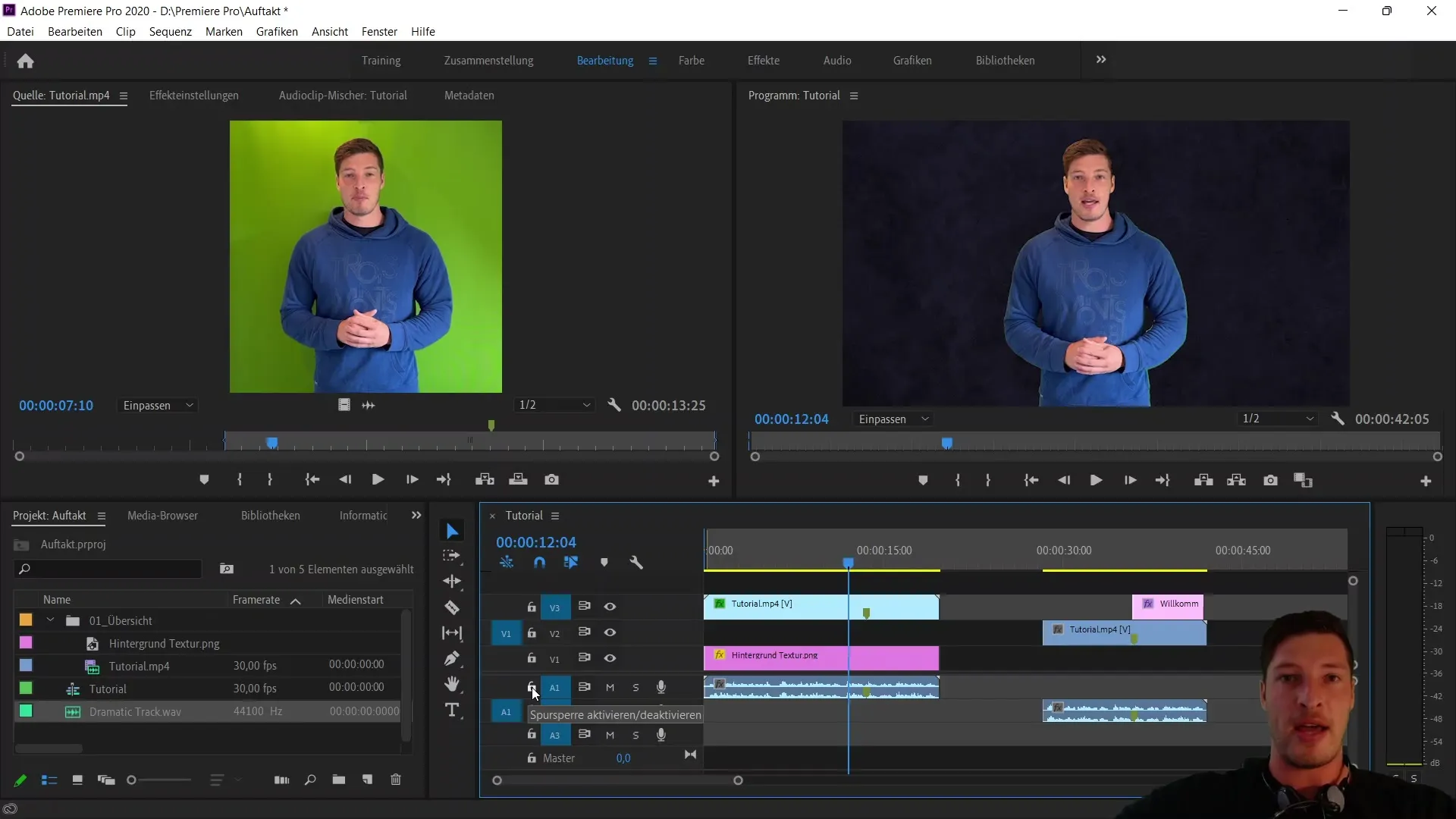 Funcții importante în cronologia Adobe Premiere Pro CC