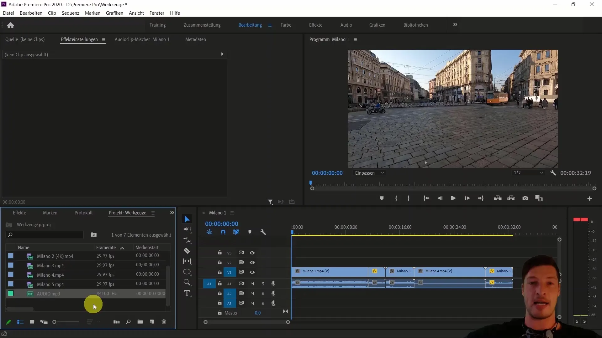 Video editing using Adobe Premiere Pro CC: Aligning video clips to music