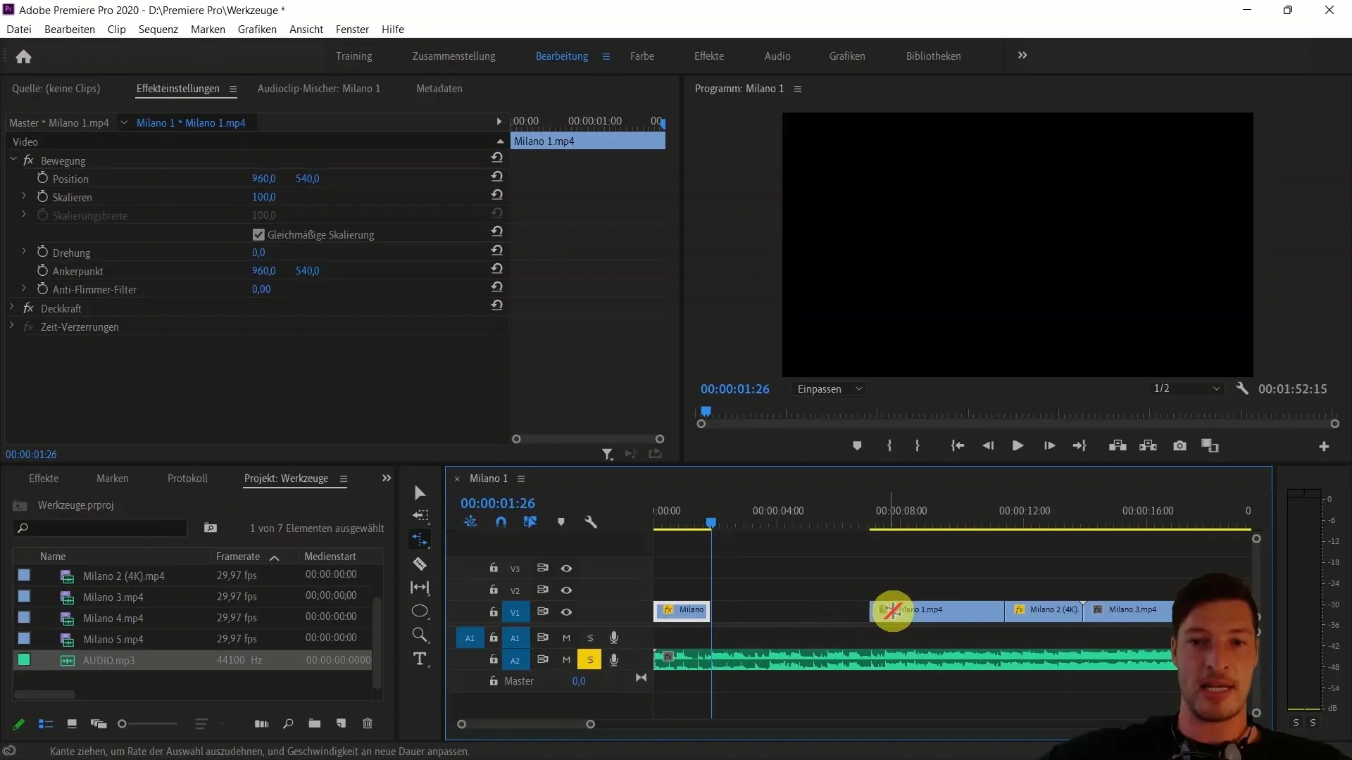 Video editing with Adobe Premiere Pro CC: Aligning videoclips to music