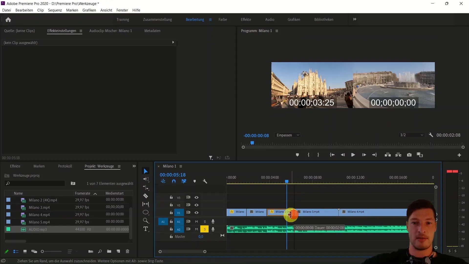 Video editing with Adobe Premiere Pro CC: Aligning video clips to music
