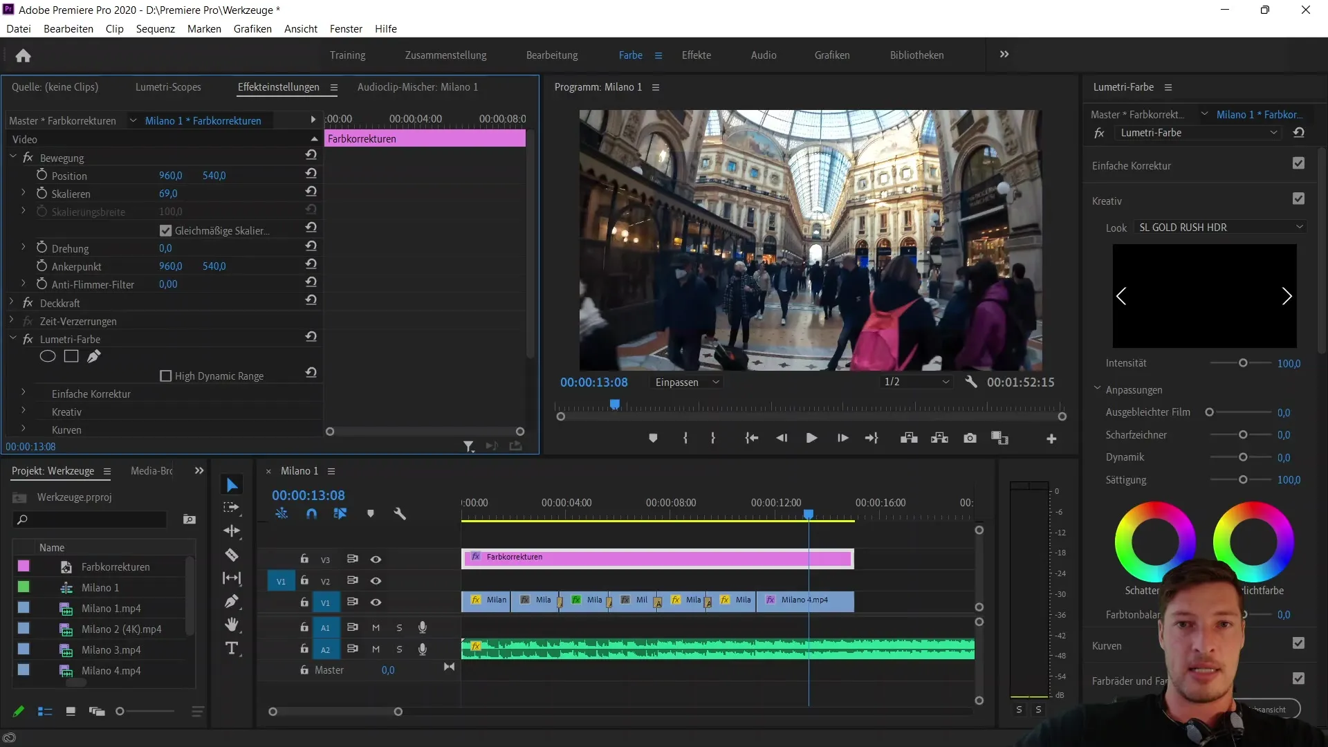 Color corrections and adjustment layers in Adobe Premiere Pro CC