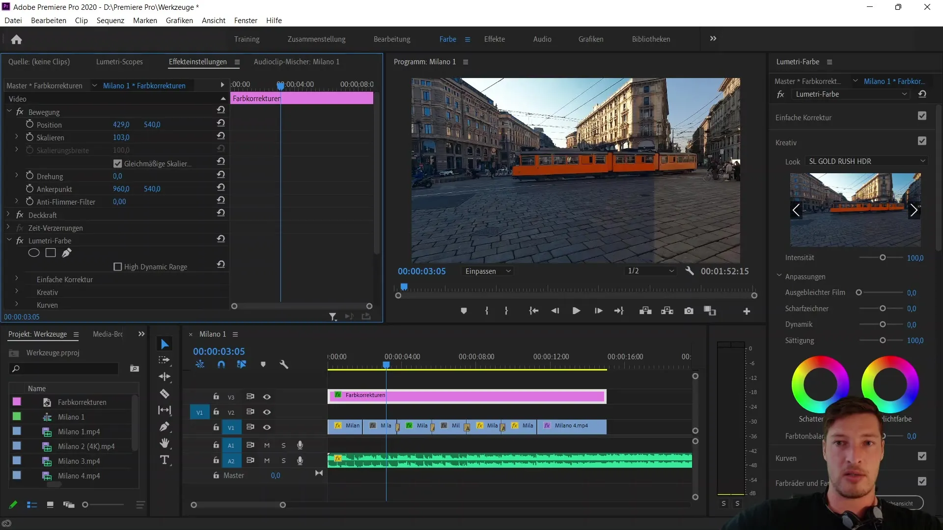 Color corrections and adjustment layers in Adobe Premiere Pro CC