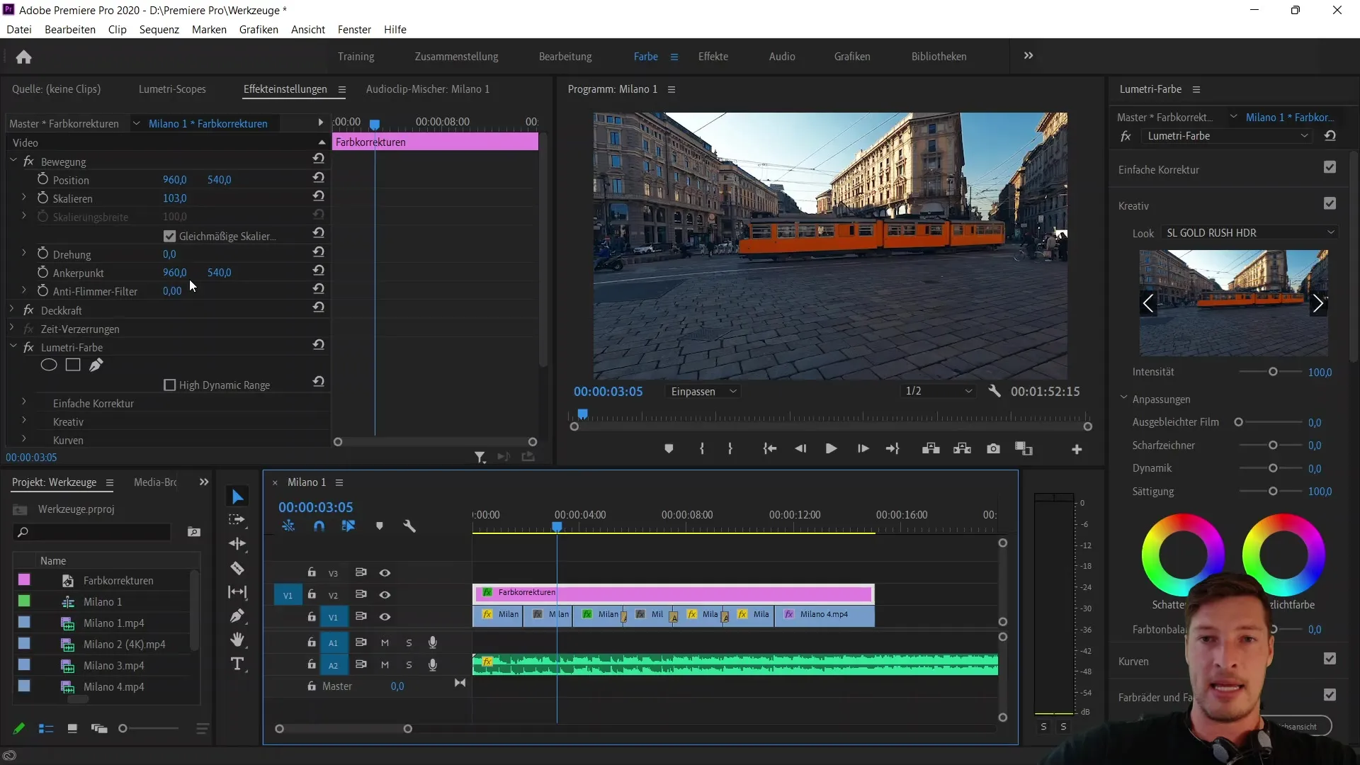 Color corrections and adjustment layers in Adobe Premiere Pro CC