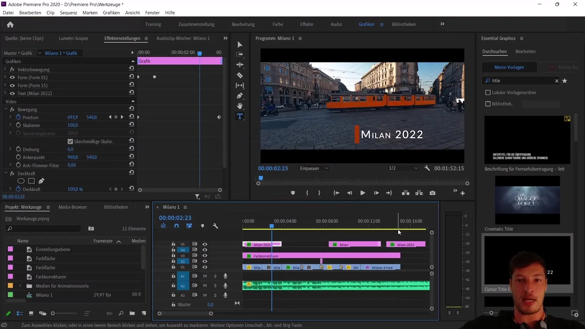 Opret og eksporter animations skabelon i Adobe Premiere Pro CC