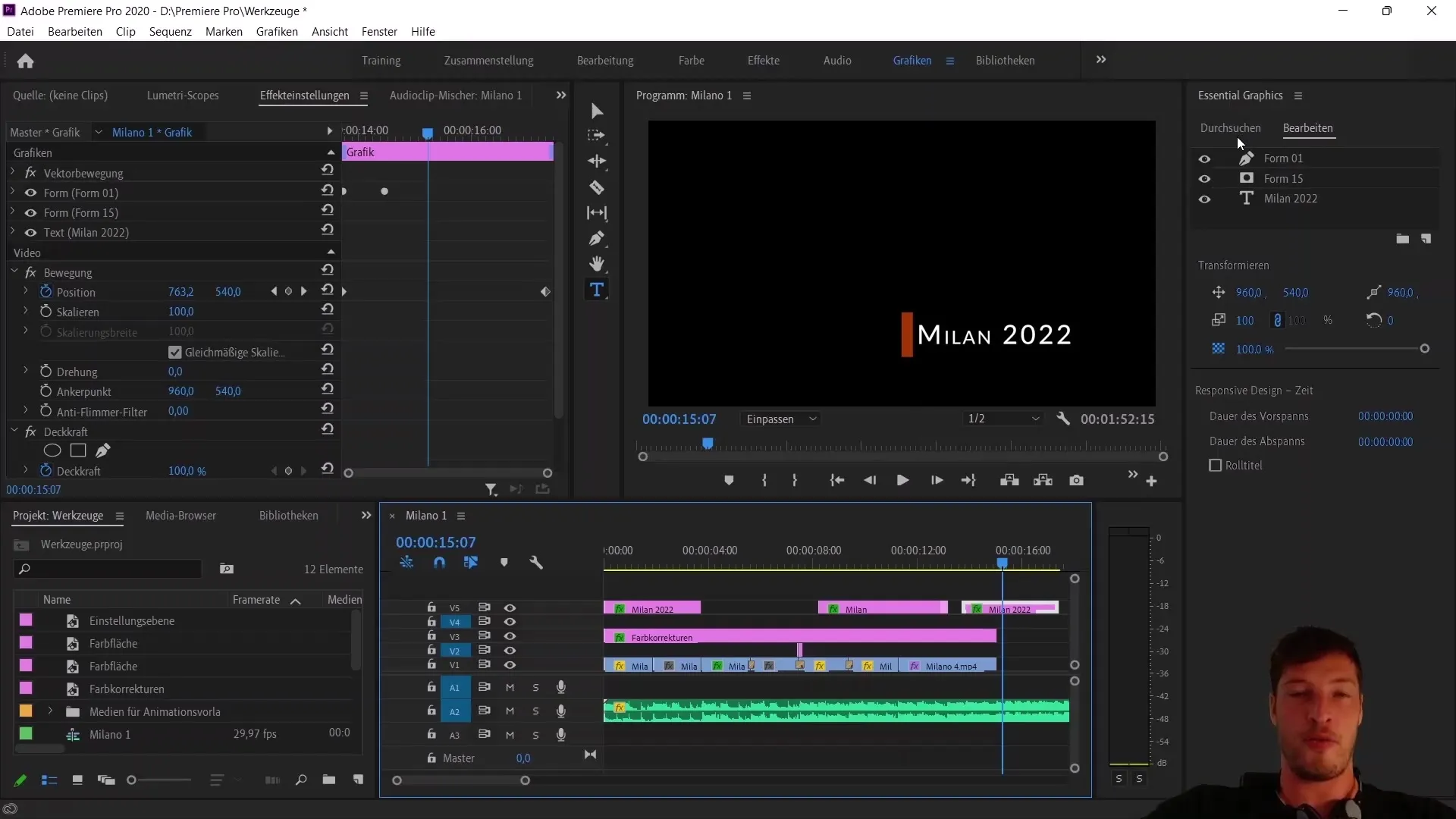 Opret og eksporter animations skabelon i Adobe Premiere Pro CC
