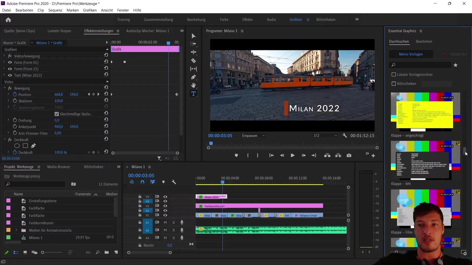 Opret og eksporter animations skabelon i Adobe Premiere Pro CC