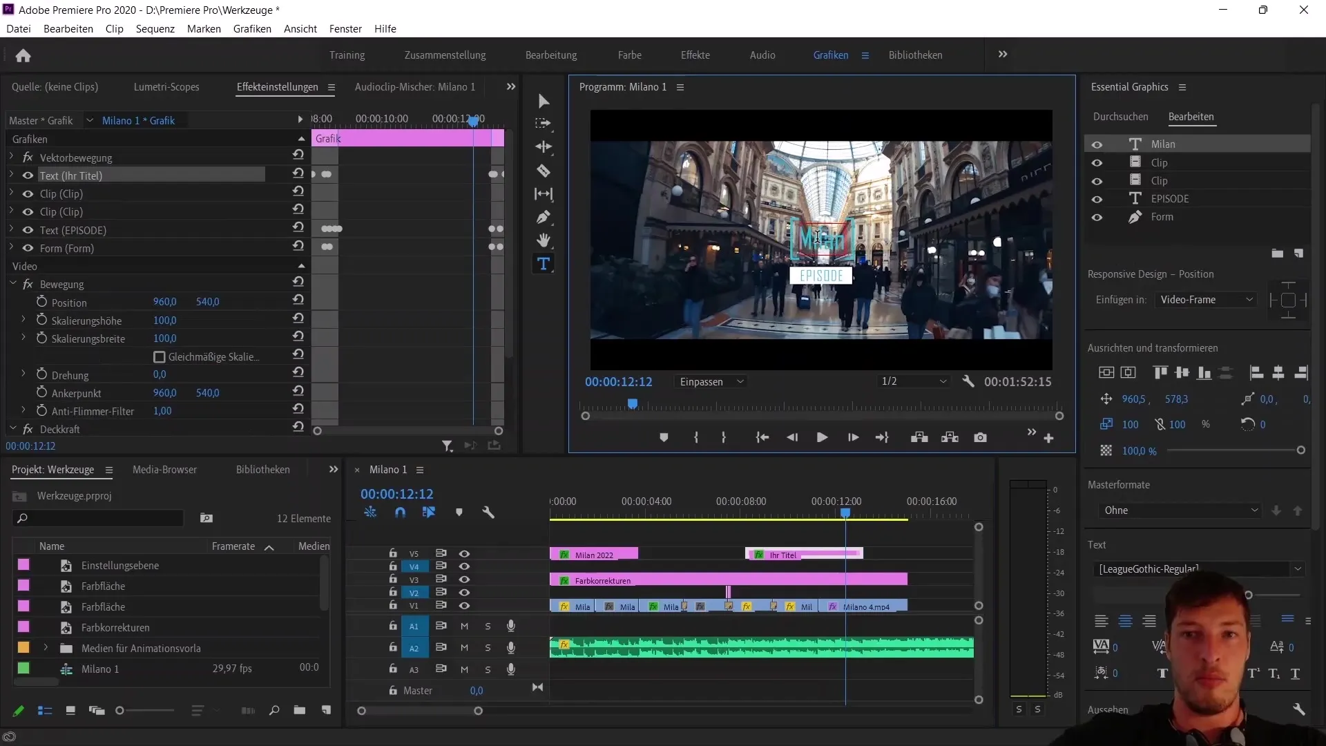 Opret og eksporter animations-skabelon i Adobe Premiere Pro CC