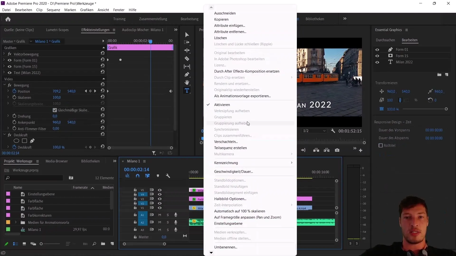 Opret og eksportér animations skabelon i Adobe Premiere Pro CC