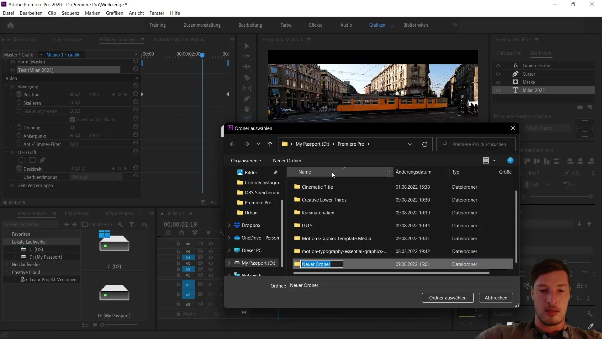 Modifica video con Adobe Premiere Pro CC: Esportazione screenshot