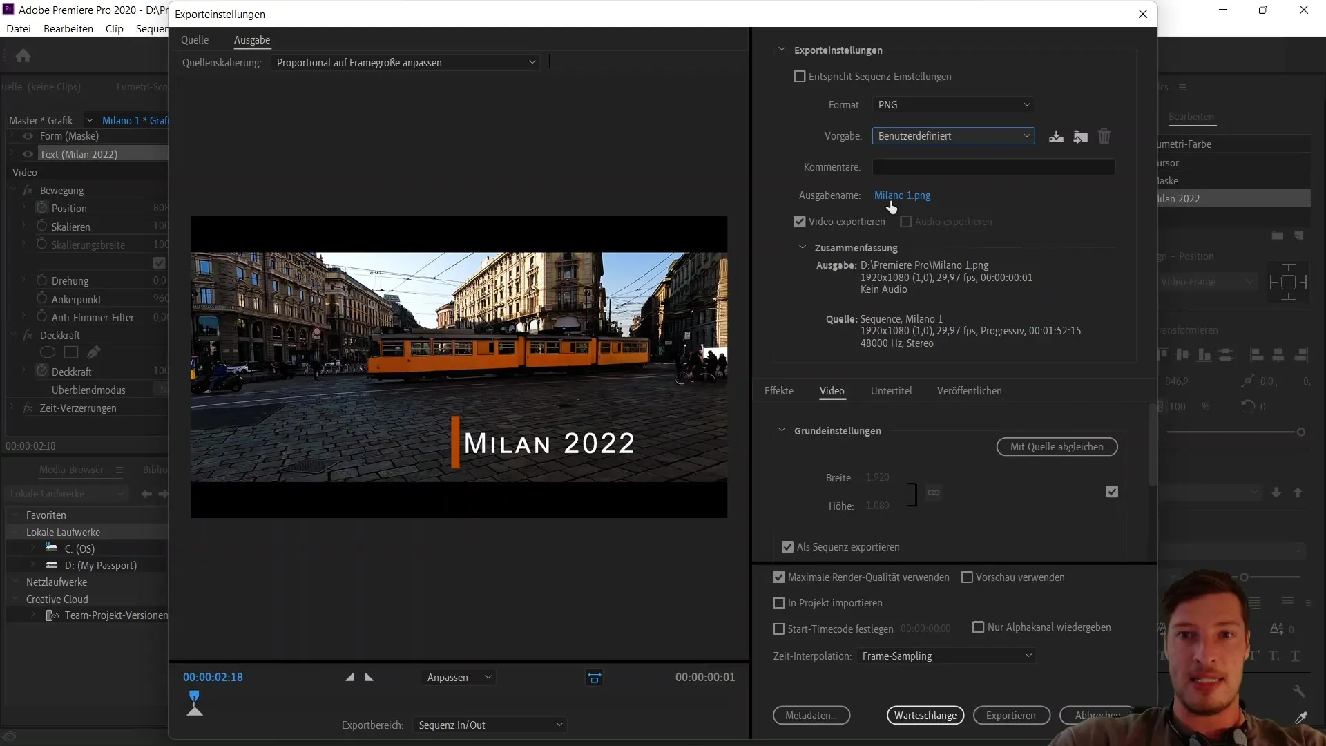Modifica video con Adobe Premiere Pro CC: Esporta la schermata