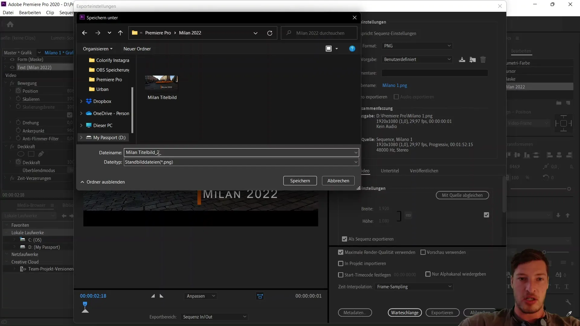 Modifica video con Adobe Premiere Pro CC: Esportazione dello screenshot
