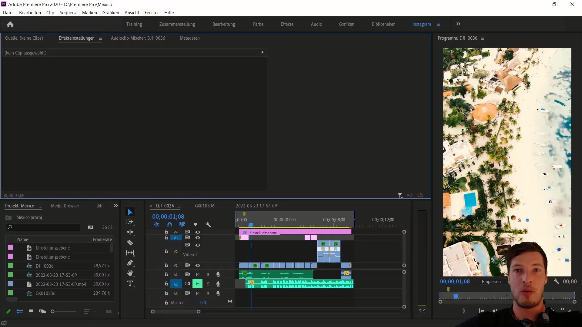 Using licensed music for Instagram Reels in Adobe Premiere Pro CC