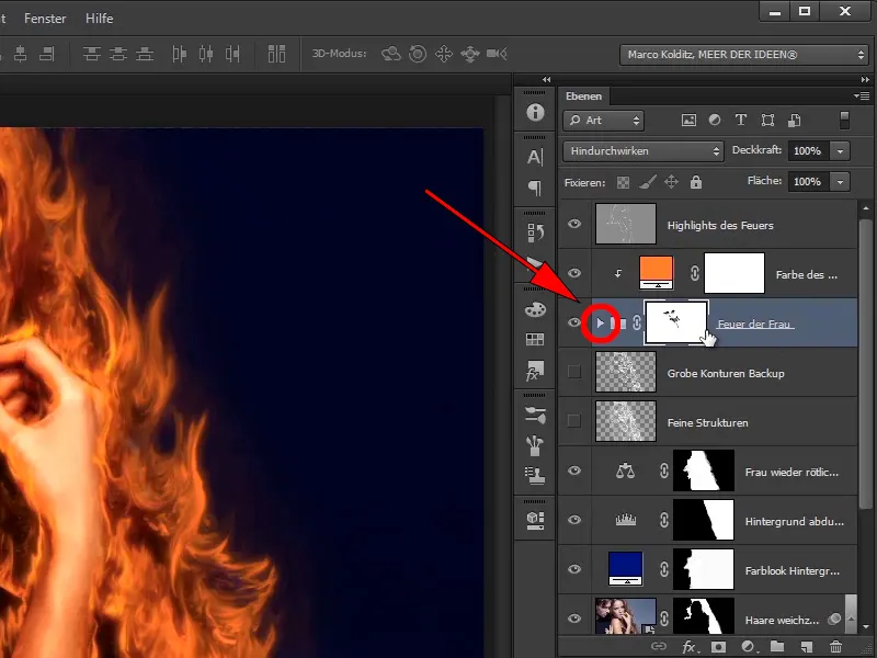 Photoshop composing - Fire and ice - Part 06: Sparks and frost