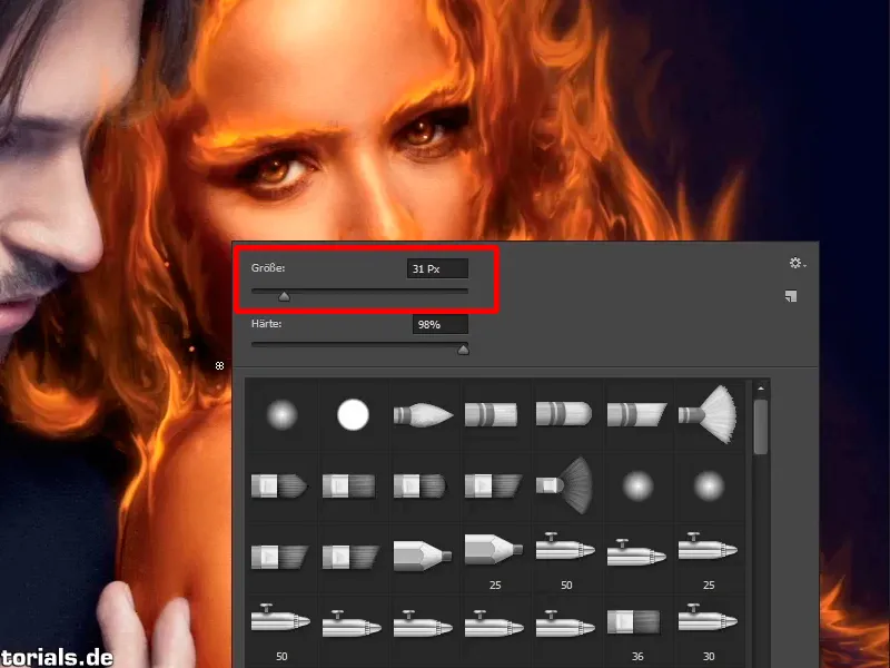 Photoshop composing - Fire and ice - Part 06: Sparks and frost