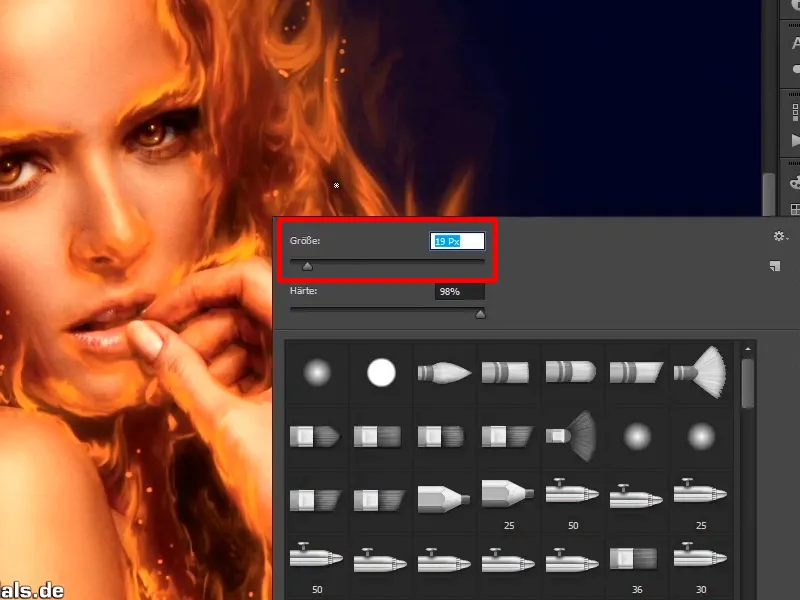 Photoshop composing - Fire and ice - Part 06: Sparks and frost
