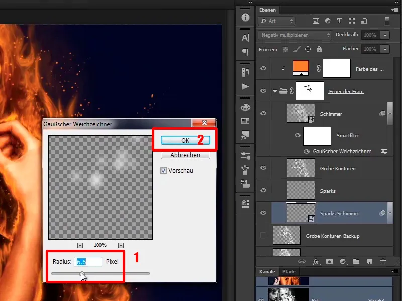 Photoshop composing - Fire and ice - Part 06: Sparks and frost